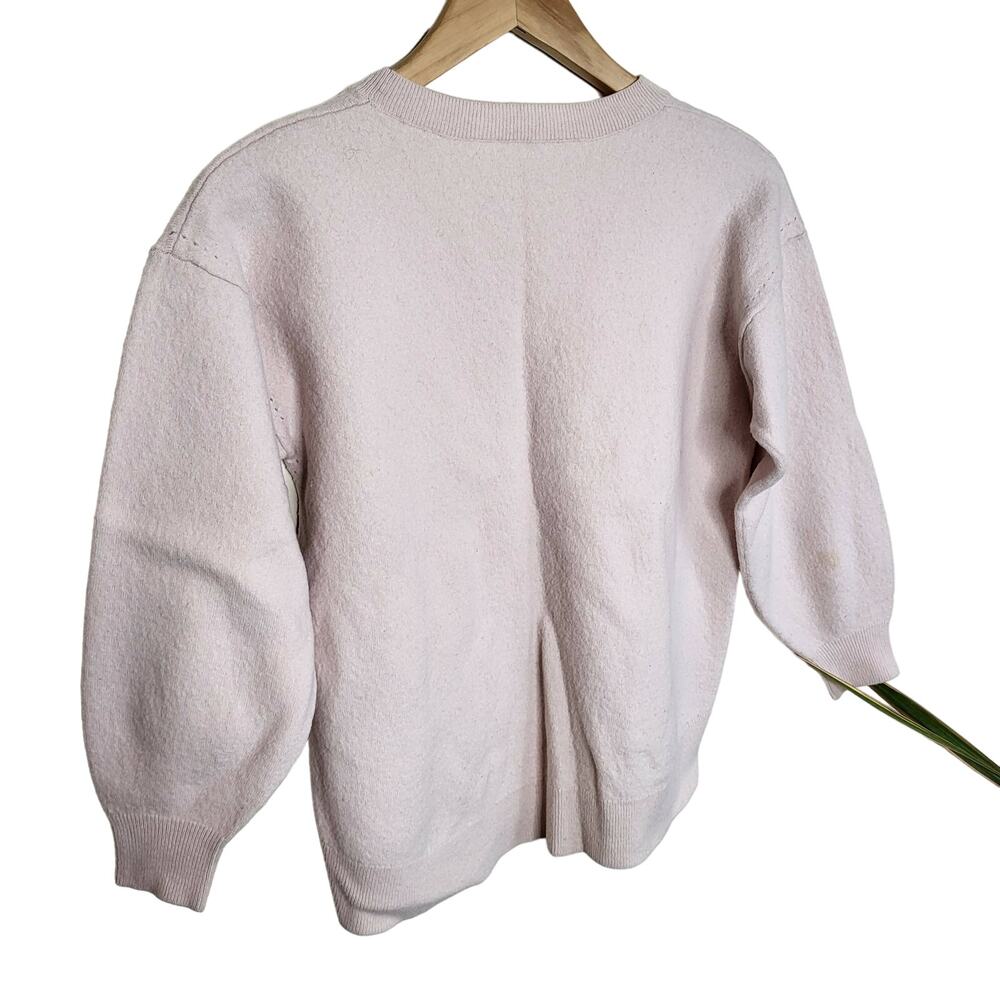 Joie Wool Split Hem Pullover Pink Small - image 5